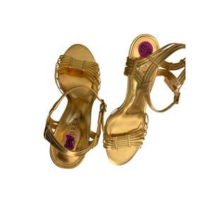 Ralph Lauren Vintage Gold Heels Size 8 1/2 NWOT